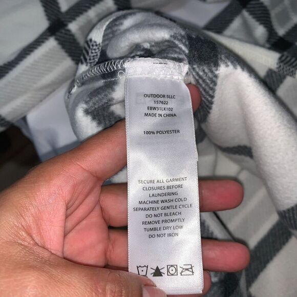 women's soft Eddie Bauer Venture Fleece Button Front Shirt size M Natural Plaid - Picture 7 of 11